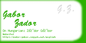 gabor zador business card